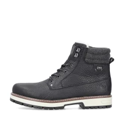Rieker Men'S Corded Boots Deep Black