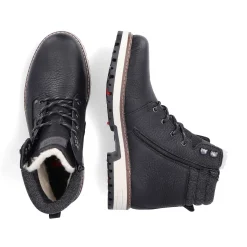 Rieker Men'S Corded Boots Deep Black