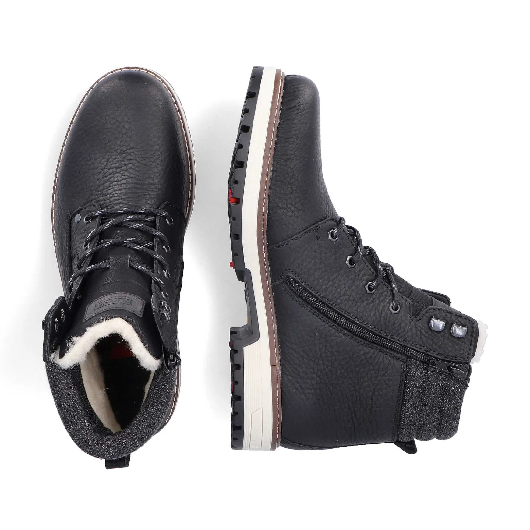 Rieker Men'S Corded Boots Deep Black