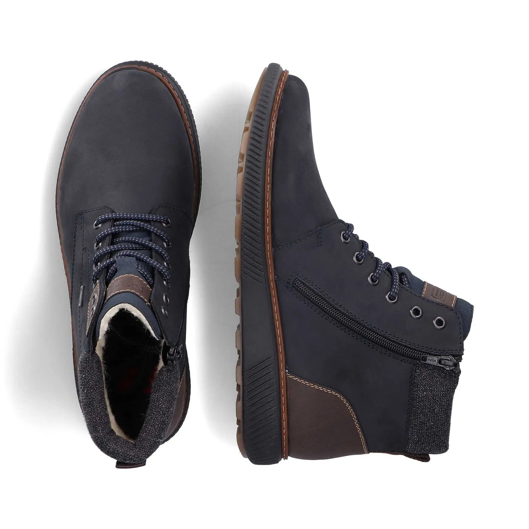 Rieker Men'S Corded Boots Navy Blue
