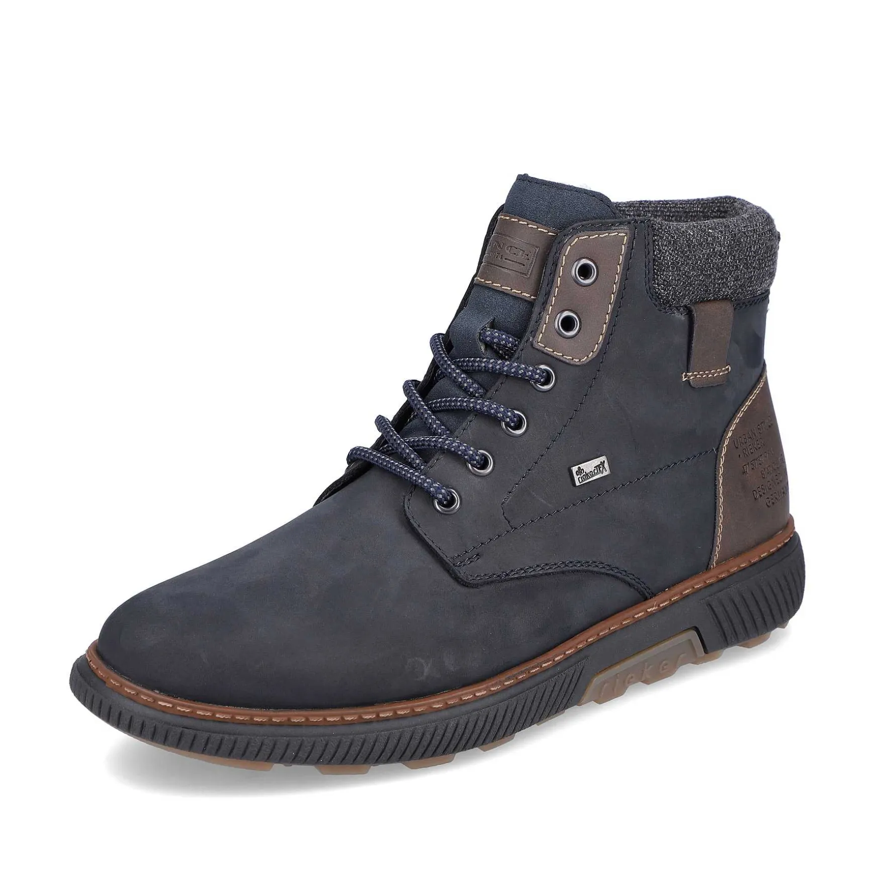 Rieker Men'S Corded Boots Navy Blue