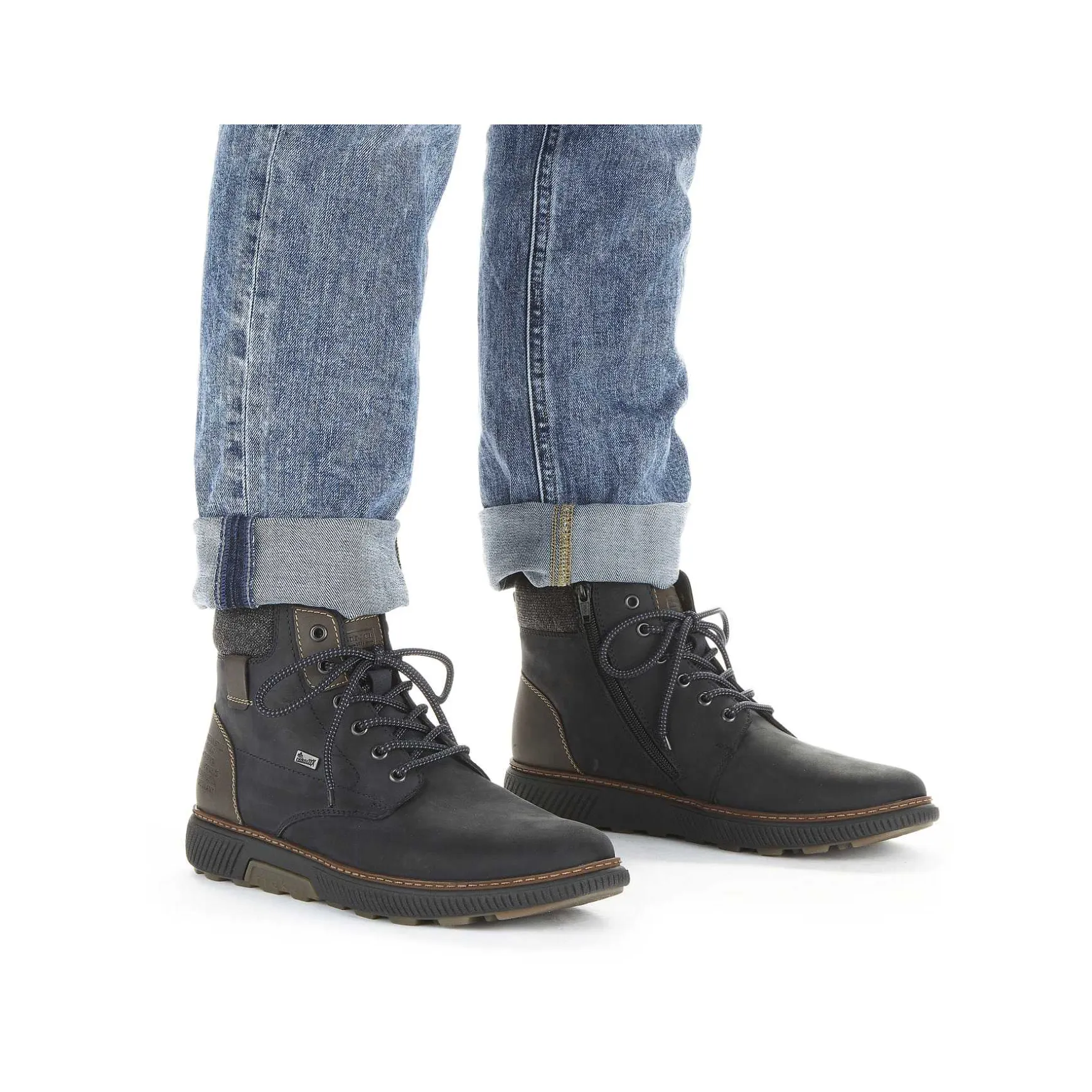 Rieker Men'S Corded Boots Navy Blue