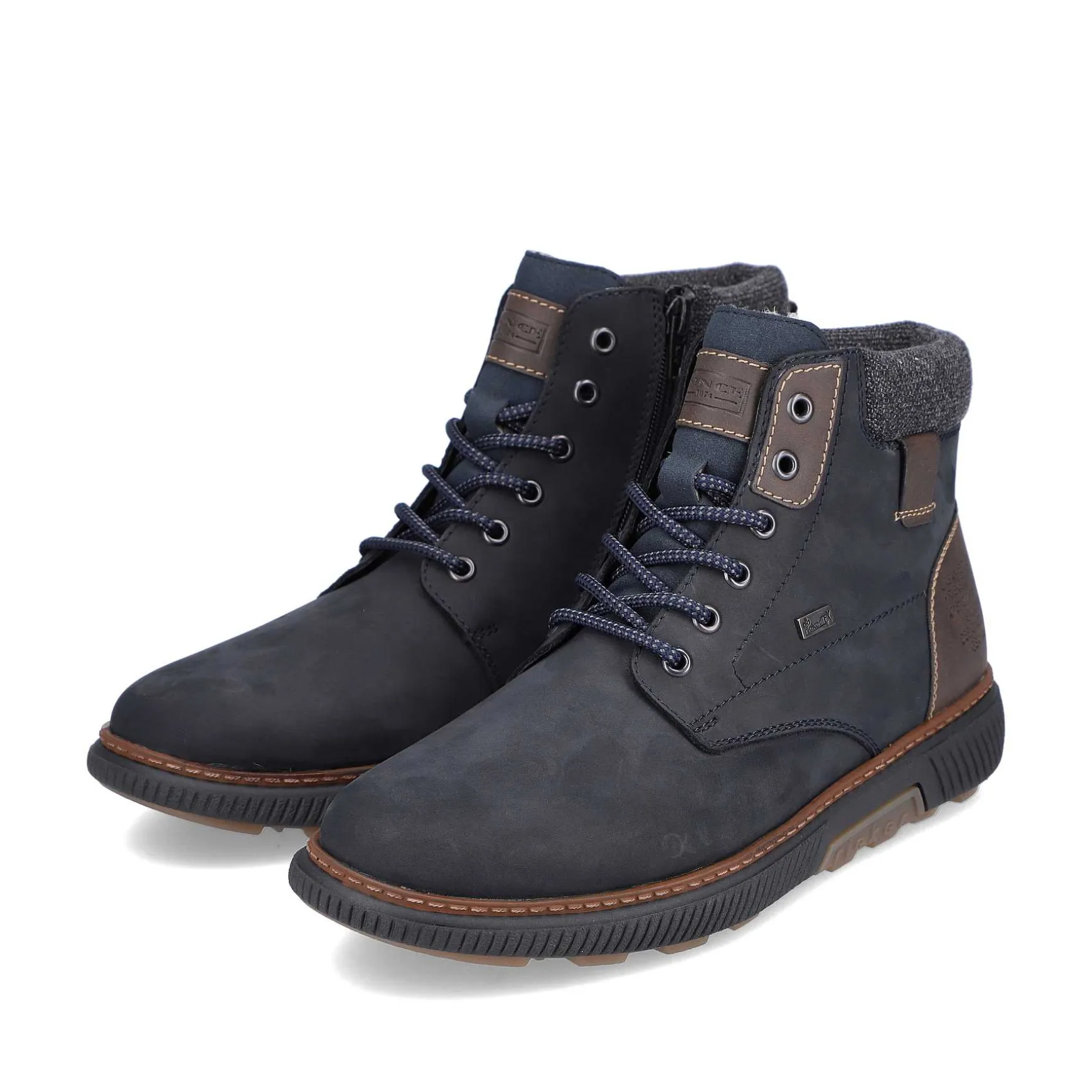 Rieker Men'S Corded Boots Navy Blue