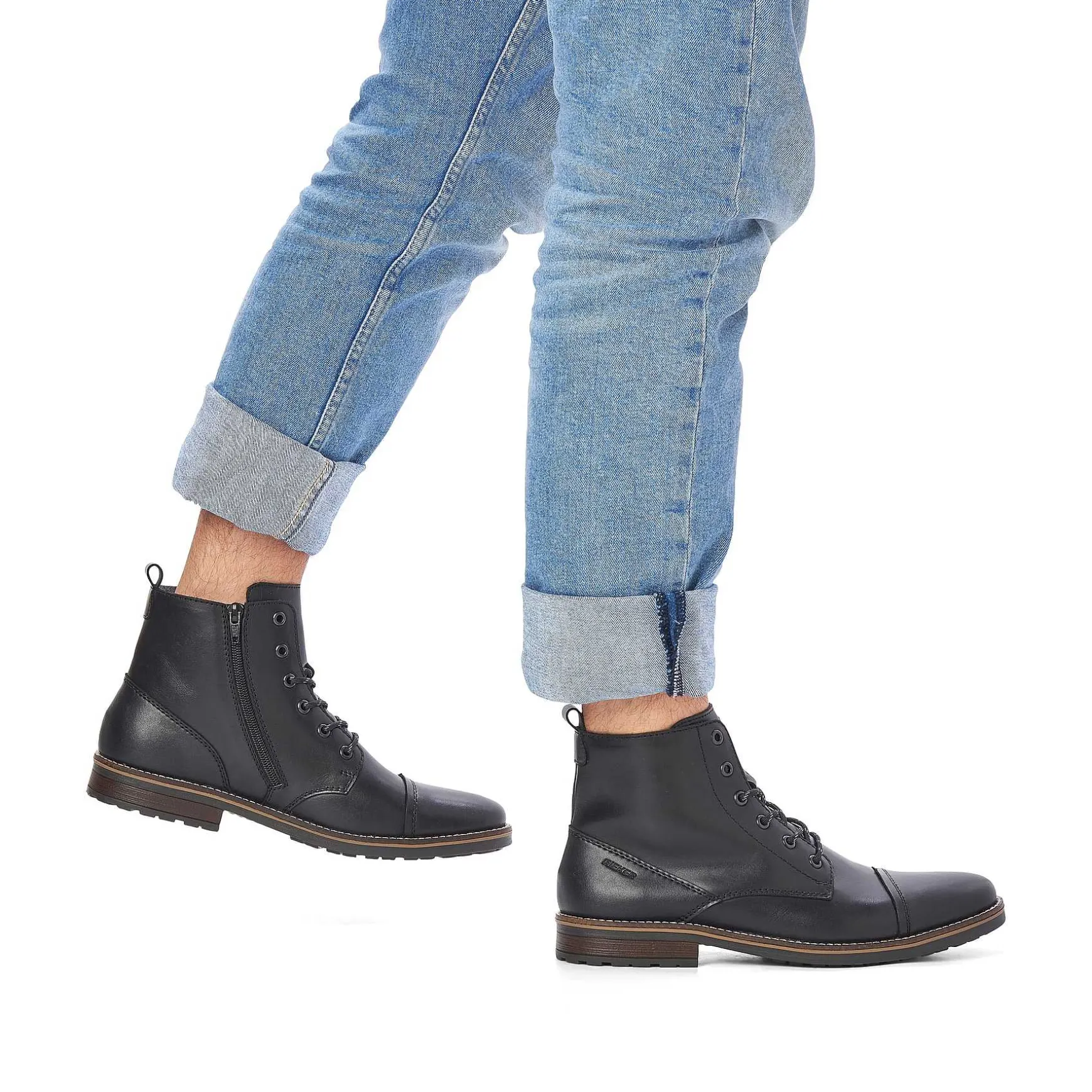 Rieker Men'S Corded Boots Graphite Black