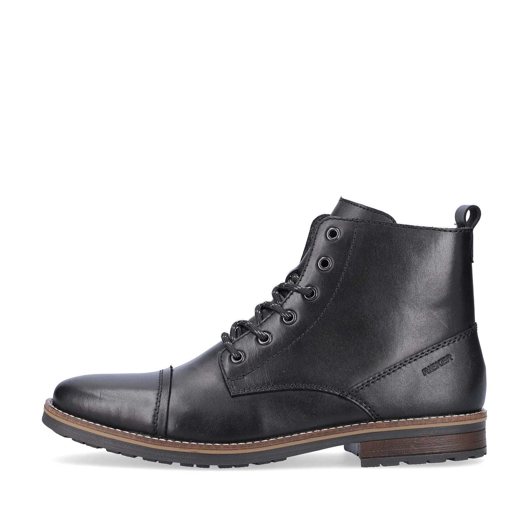 Rieker Men'S Corded Boots Graphite Black