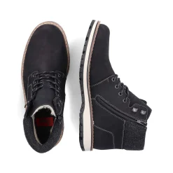 Rieker Men'S Corded Boots Deep Black