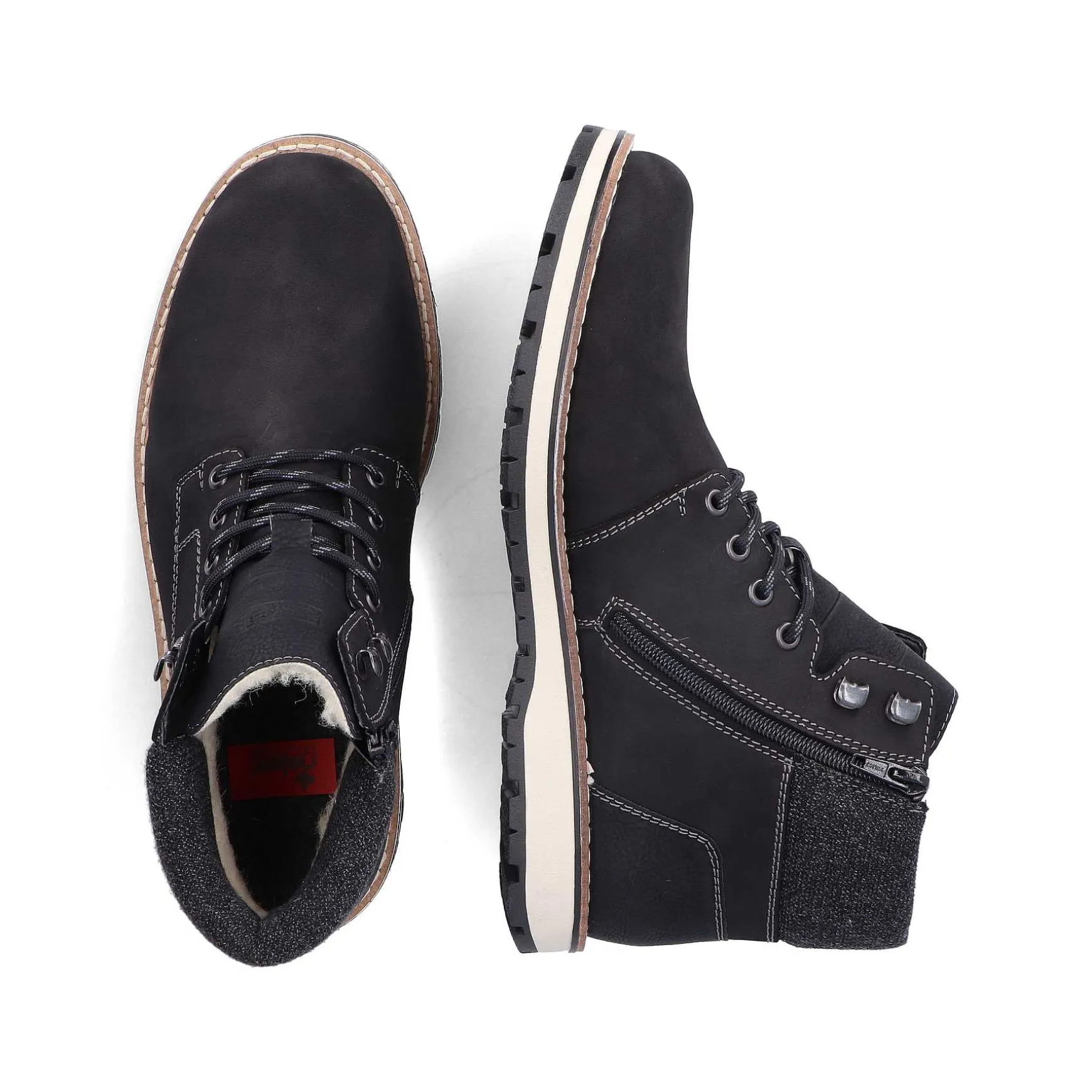 Rieker Men'S Corded Boots Deep Black