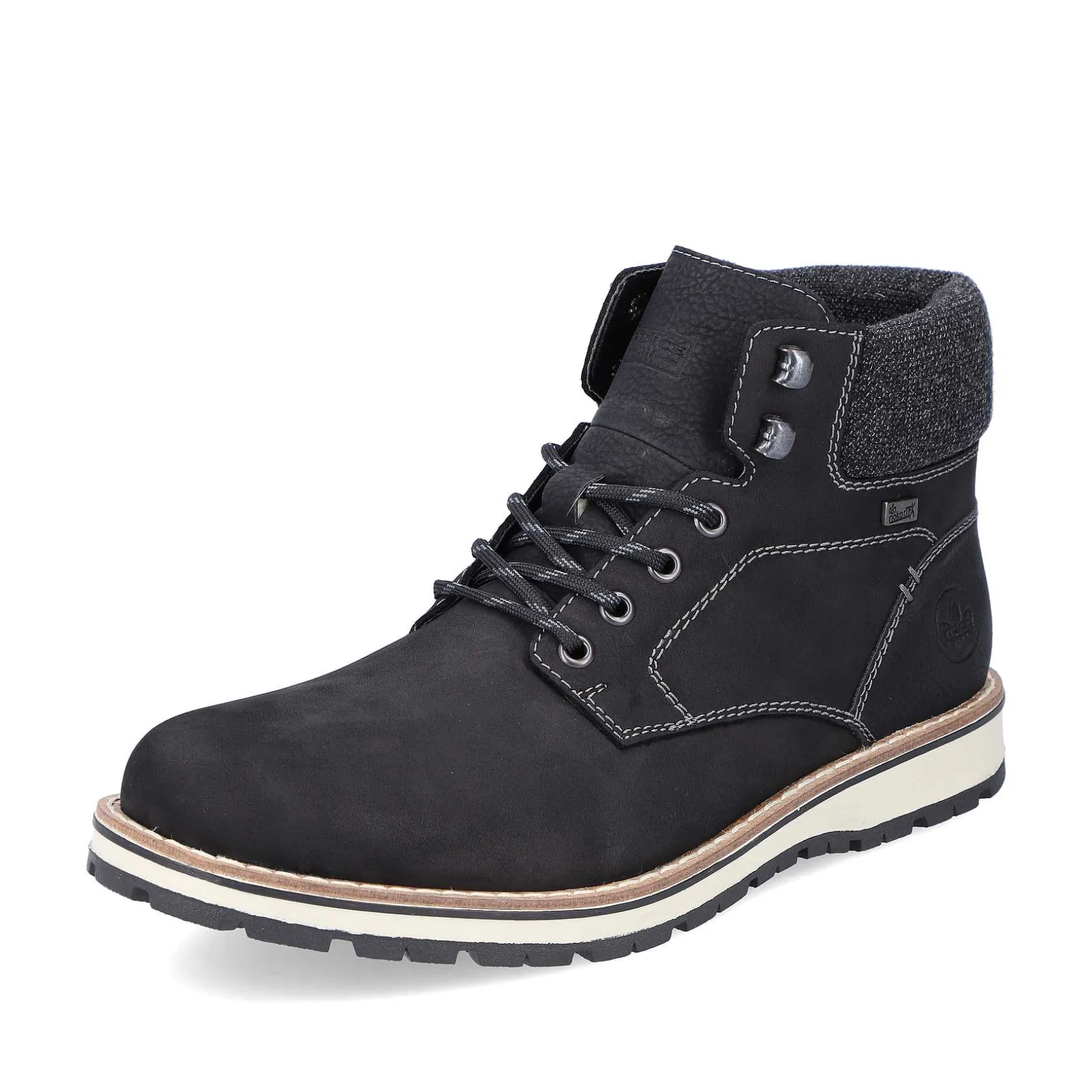 Rieker Men'S Corded Boots Deep Black