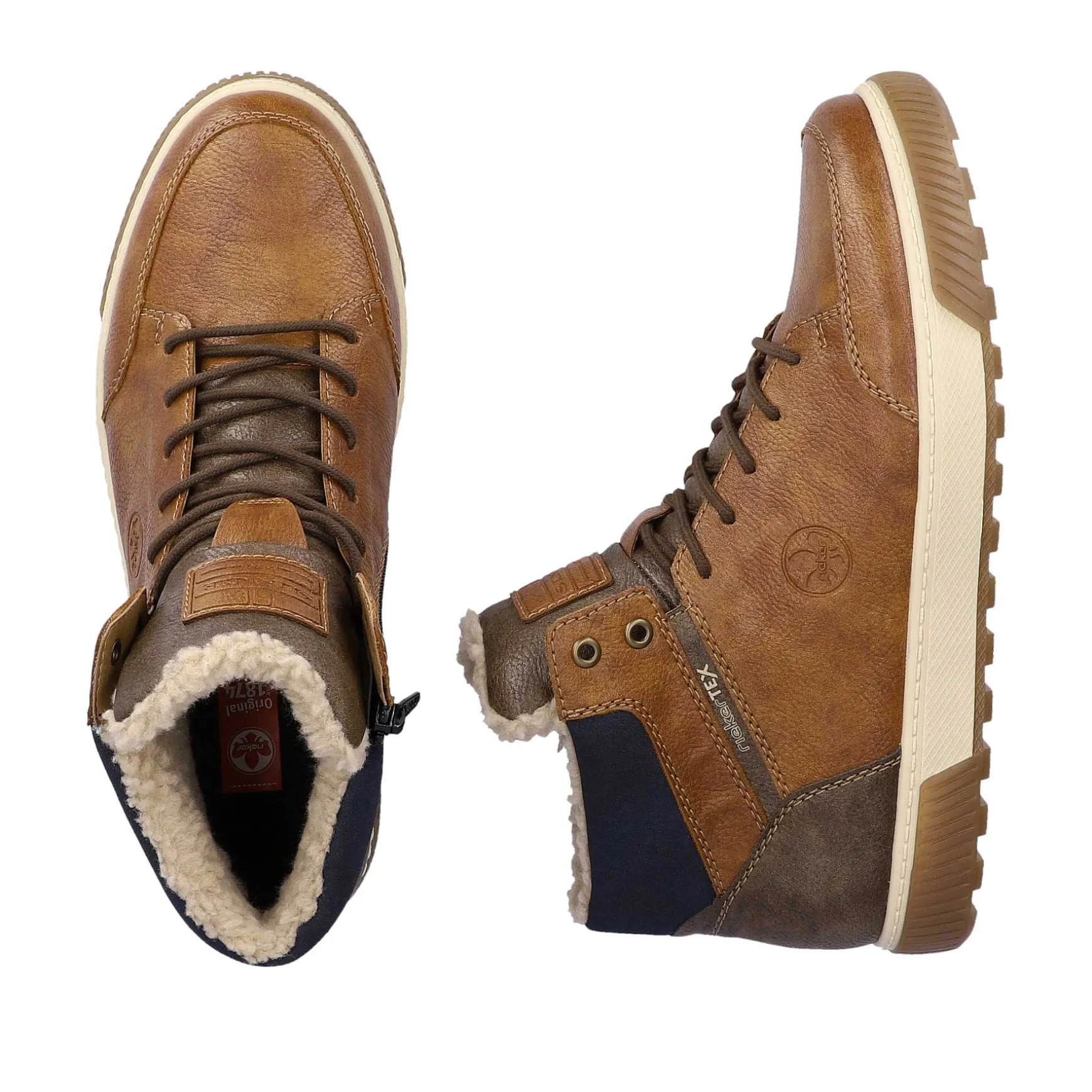 Rieker Men'S Corded Boots Nougat Brown