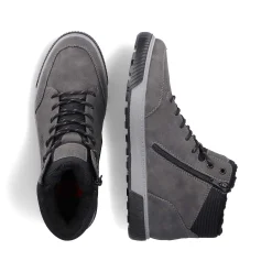Rieker Men'S Corded Boots Steel Gray