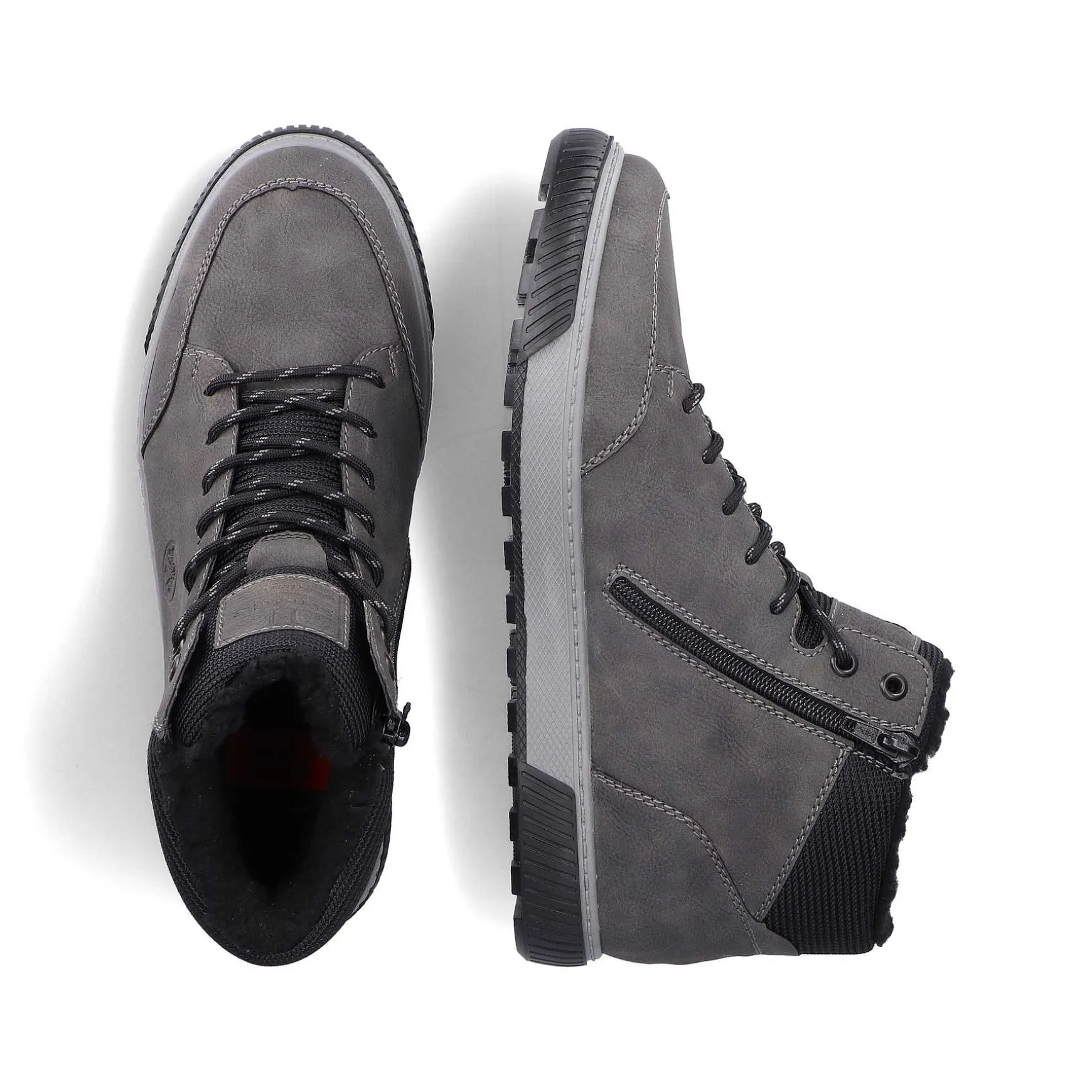 Rieker Men'S Corded Boots Steel Gray