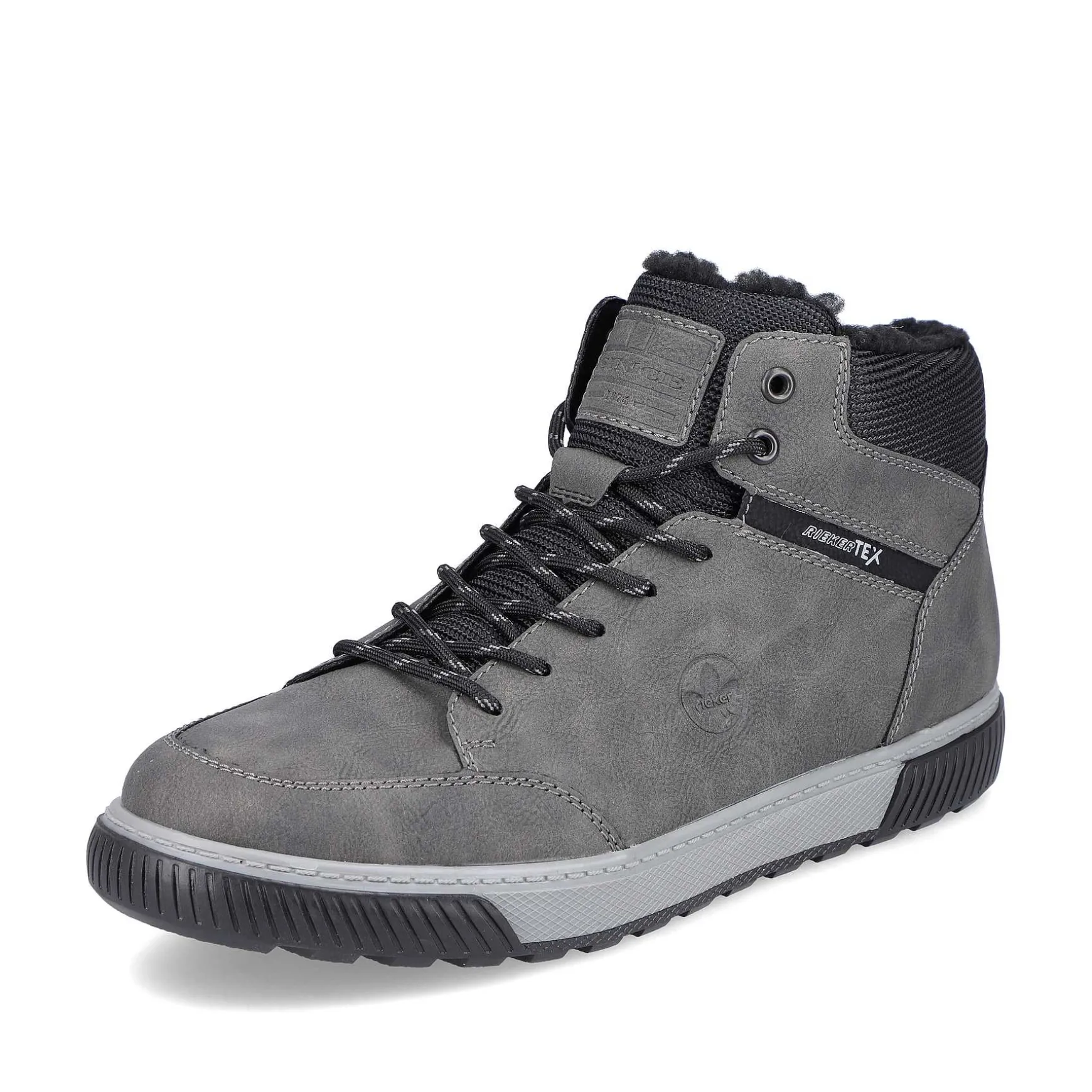 Rieker Men'S Corded Boots Steel Gray