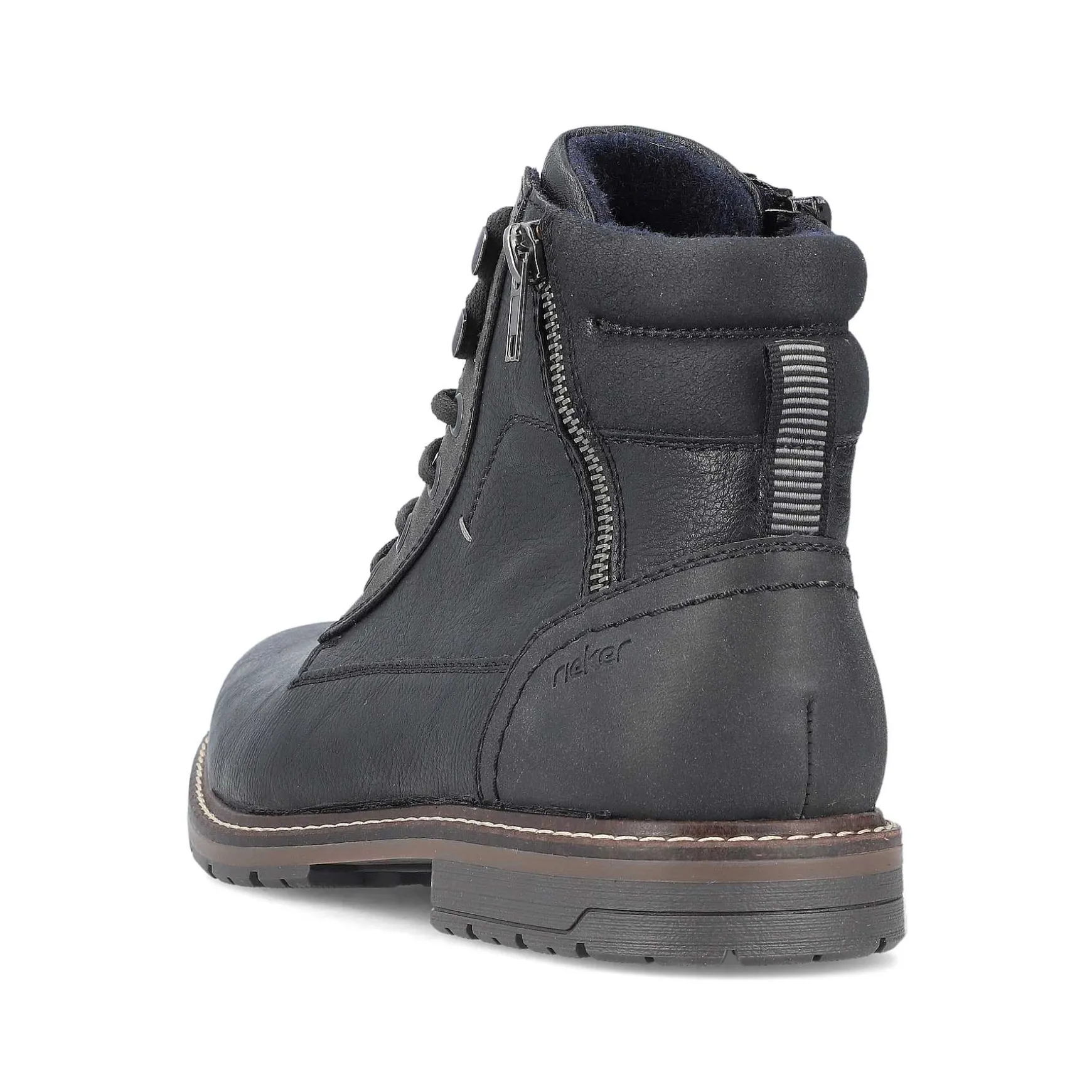 Rieker Men'S Corded Boots Graphite Black