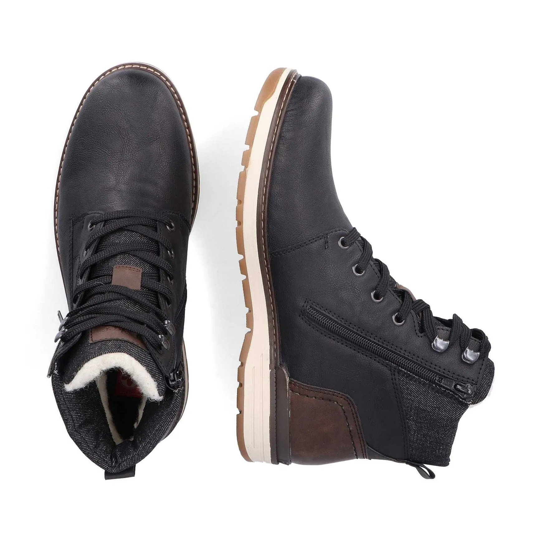 Rieker Men'S Corded Boots Night Black