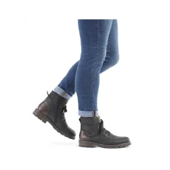 Rieker Men'S Corded Boots Deep Black