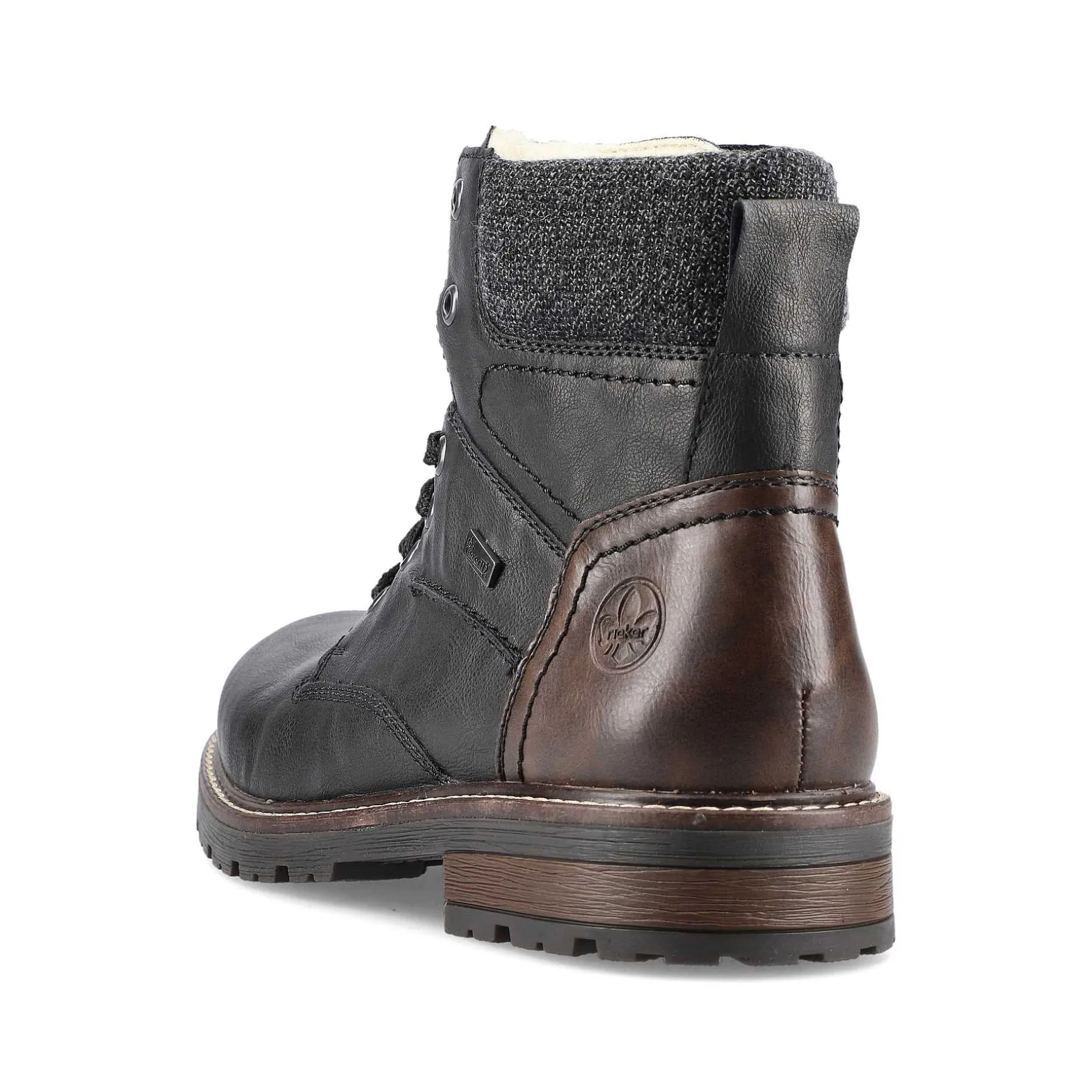 Rieker Men'S Corded Boots Deep Black