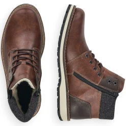 Rieker Men'S Corded Boots Chestnut Brown