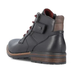Rieker Men'S Corded Boots, Glossy Black