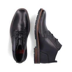 Rieker Men'S Corded Boots, Glossy Black