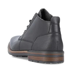 Rieker Men'S Corded Boots, Glossy Black