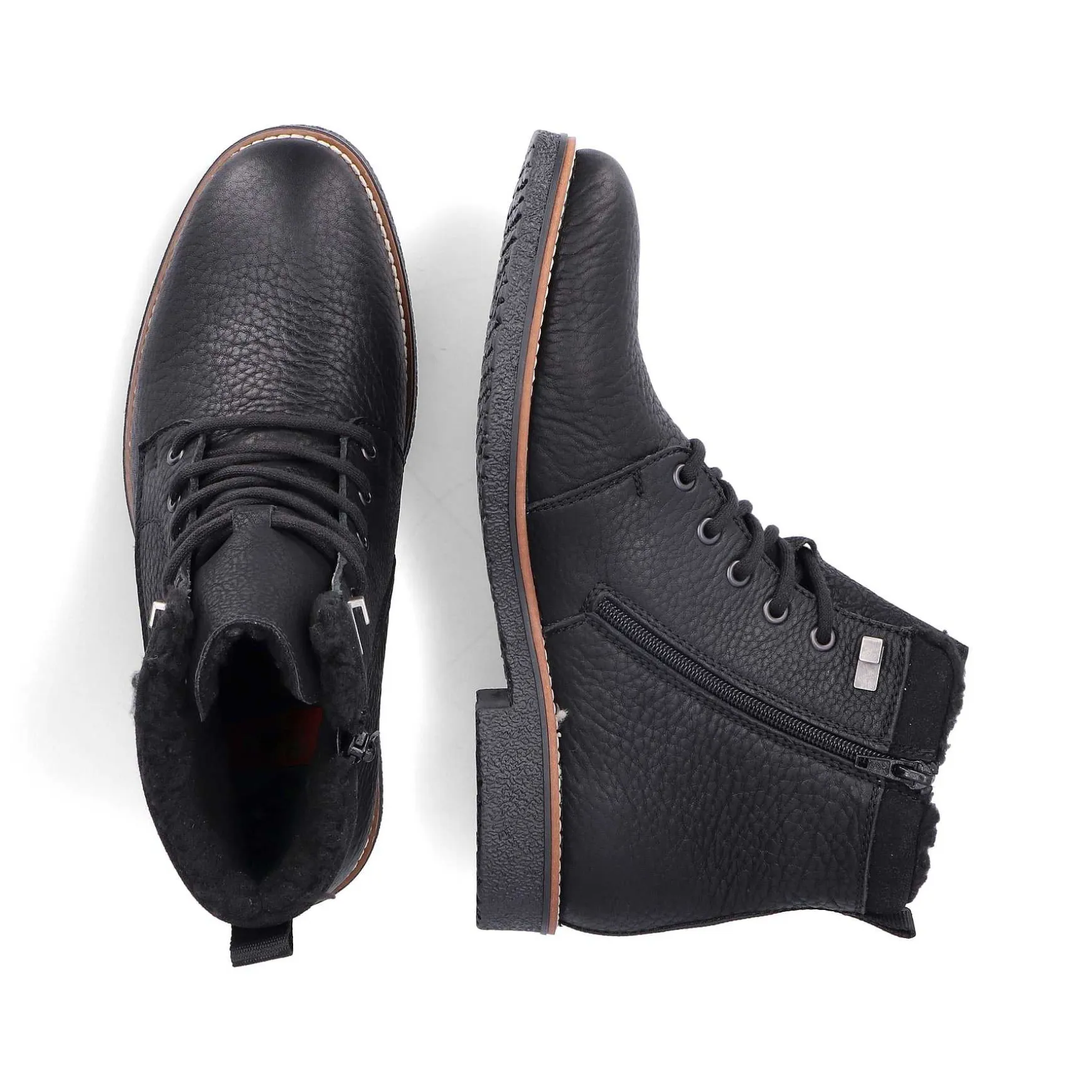 Rieker Men'S Corded Boots Graphite Black