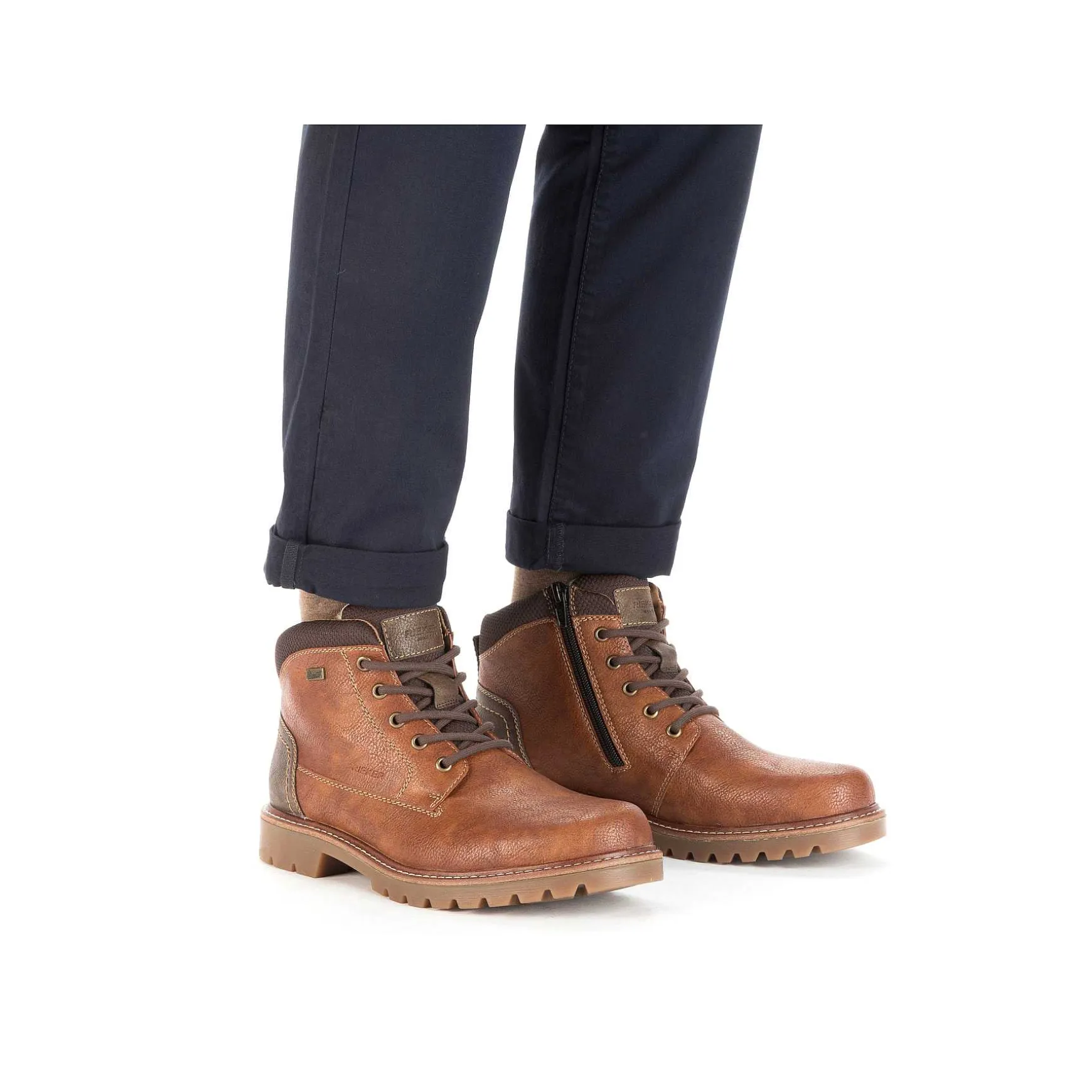 Rieker Men'S Corded Boots Nougat Brown