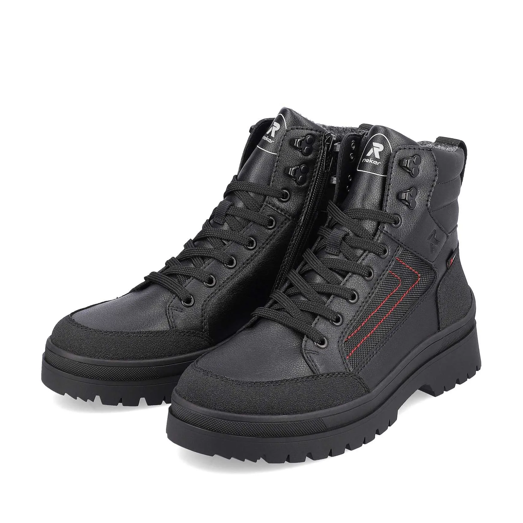 Rieker Men'S Corded Boots Deep Black
