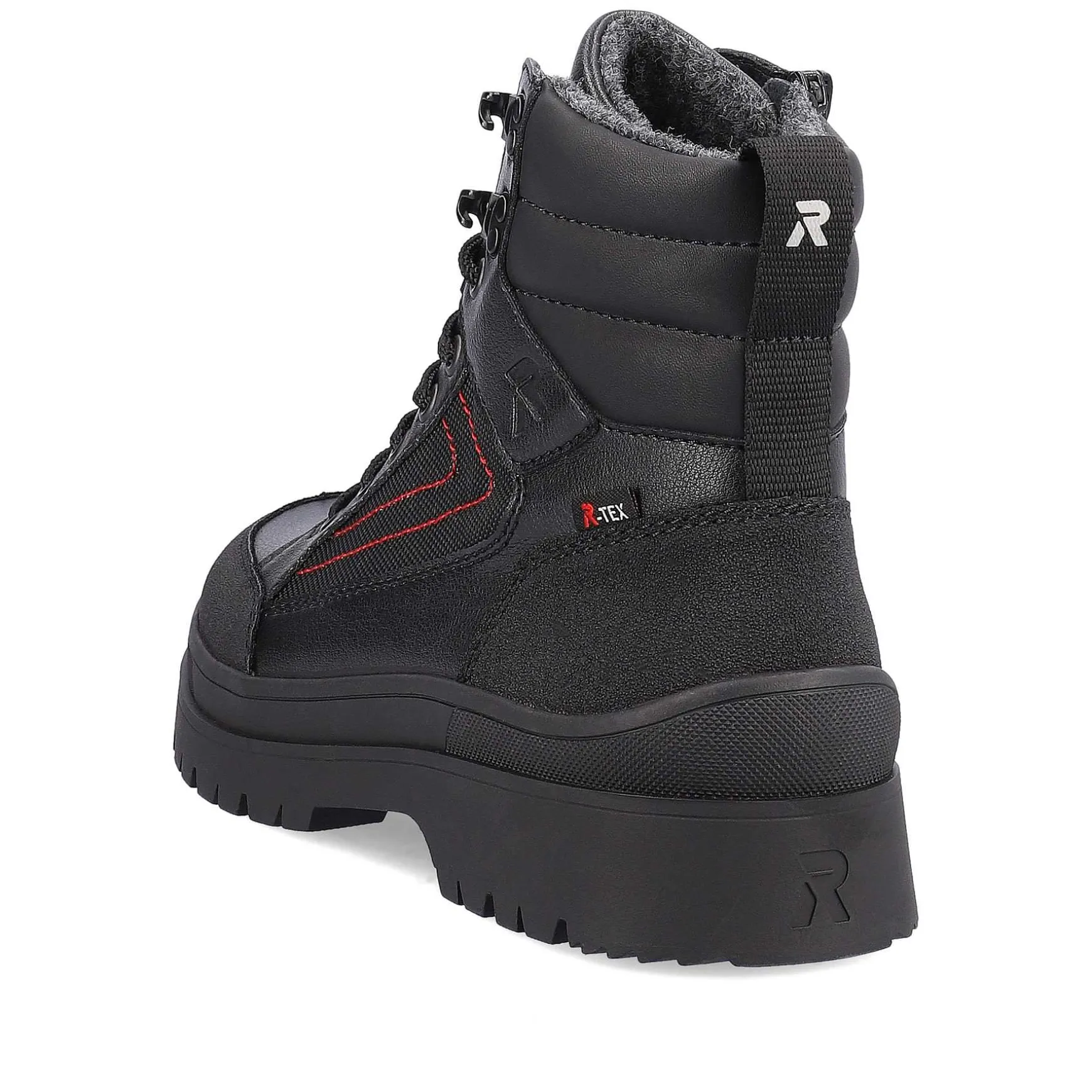 Rieker Men'S Corded Boots Deep Black
