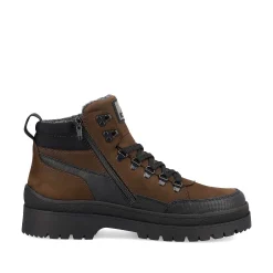 Rieker Men'S Corded Boots Nut-Brown Noir
