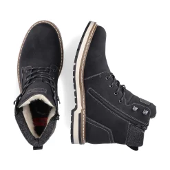 Rieker Men'S Corded Boots Deep Black