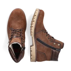 Rieker Men'S Corded Boots Chestnut Brown