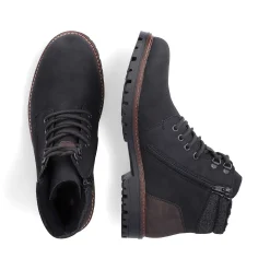 Rieker Men'S Corded Boots Asphalt Black