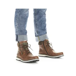 Rieker Men'S Corded Boots Caramel Brown