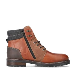 Rieker Men'S Corded Boots Caramel Brown
