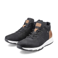 Rieker Men'S High Sneaker Black-Brown