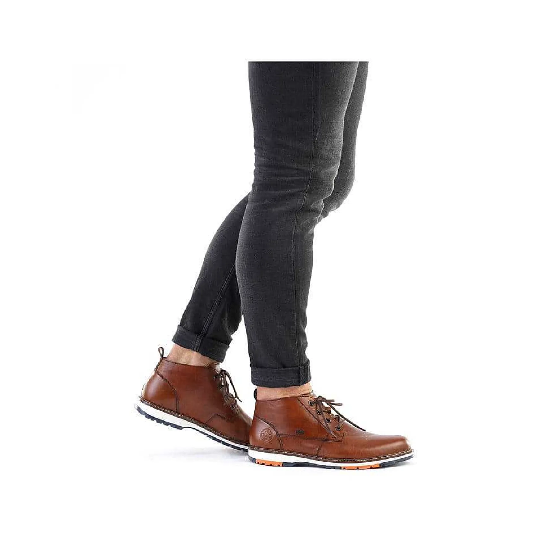 Rieker Men'S Lace-Up Shoes Caramel Brown