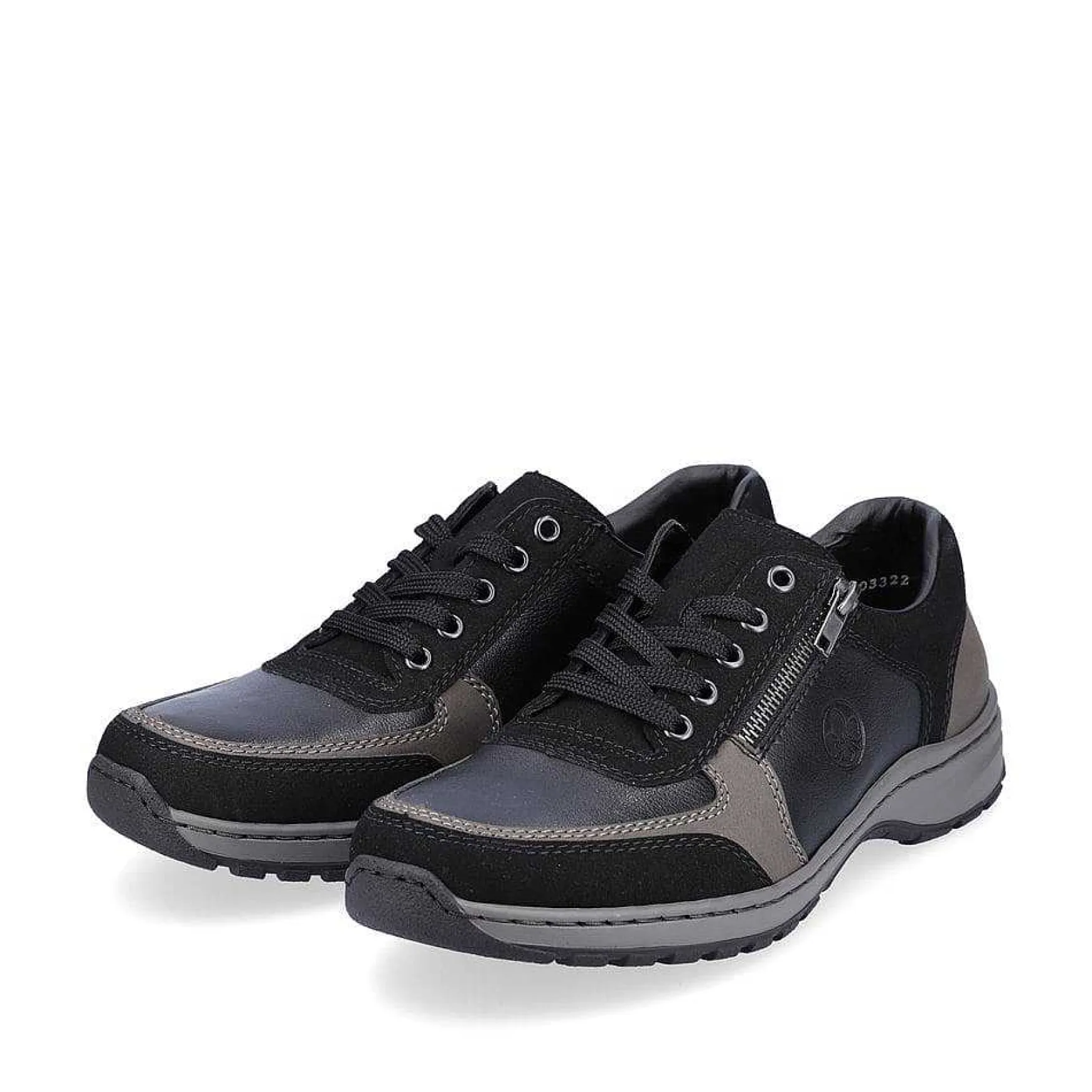 Rieker Men'S Lace-Up Shoes Asphalt Black
