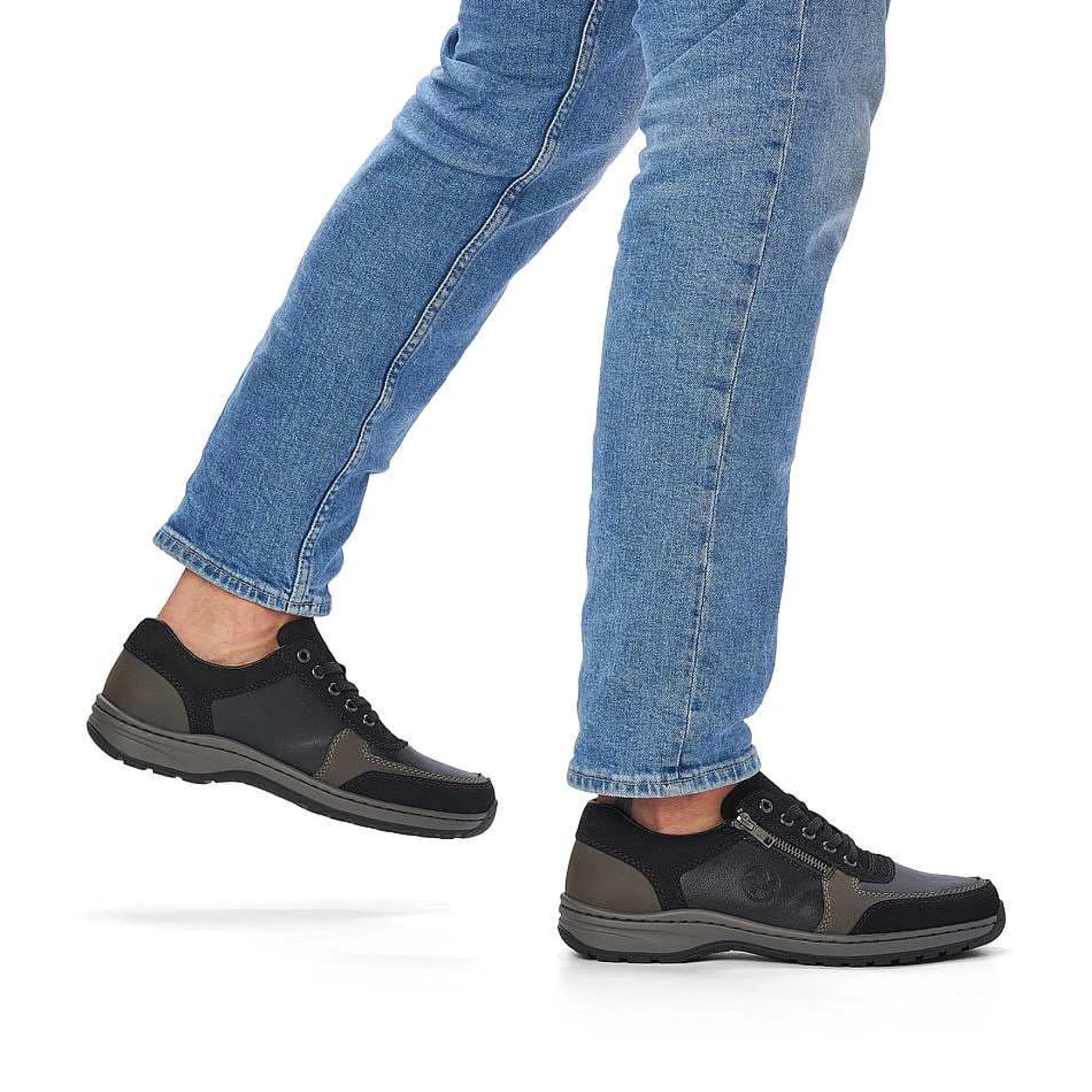 Rieker Men'S Lace-Up Shoes Asphalt Black