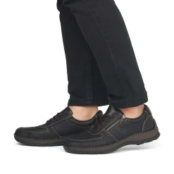 Rieker Men'S Lace-Up Shoes Asphalt Black