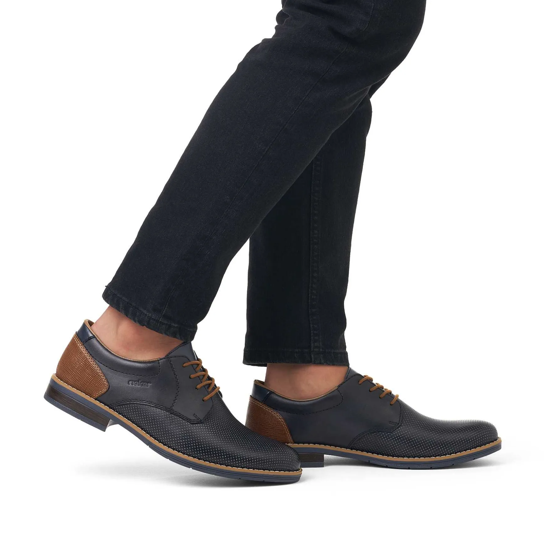 Rieker Men'S Lace-Up Shoes Navy Blue