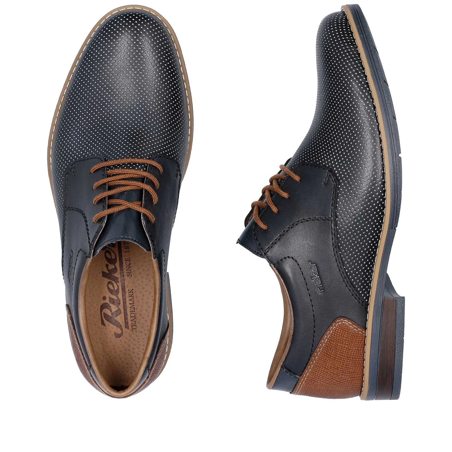 Rieker Men'S Lace-Up Shoes Navy Blue