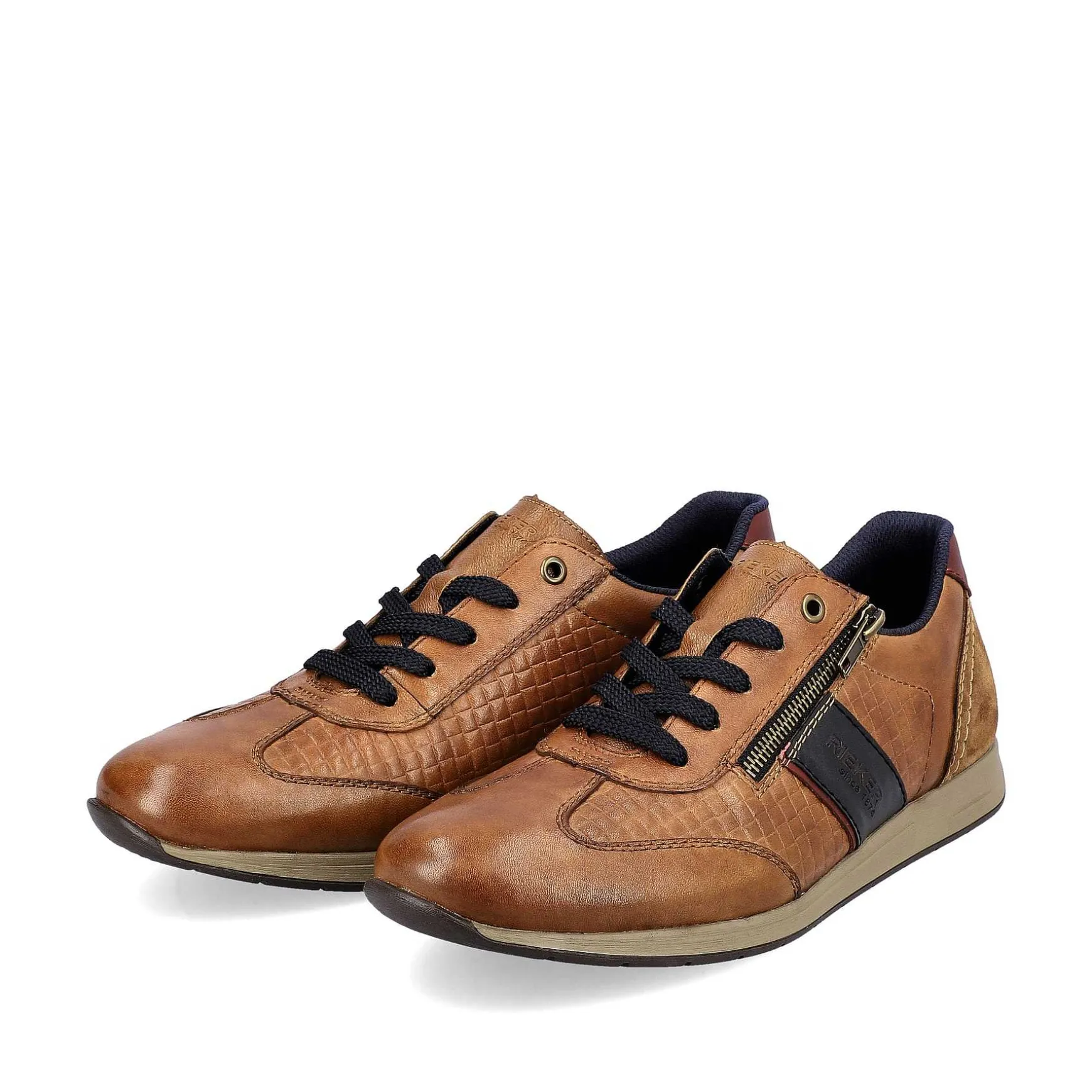 Rieker Men'S Lace-Up Shoes Fox Brown-Black