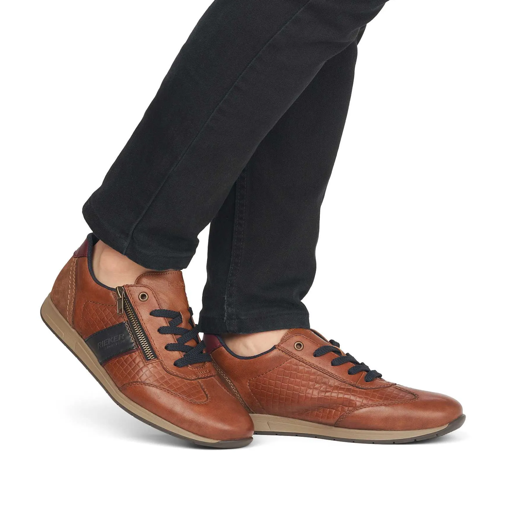 Rieker Men'S Lace-Up Shoes Fox Brown-Black