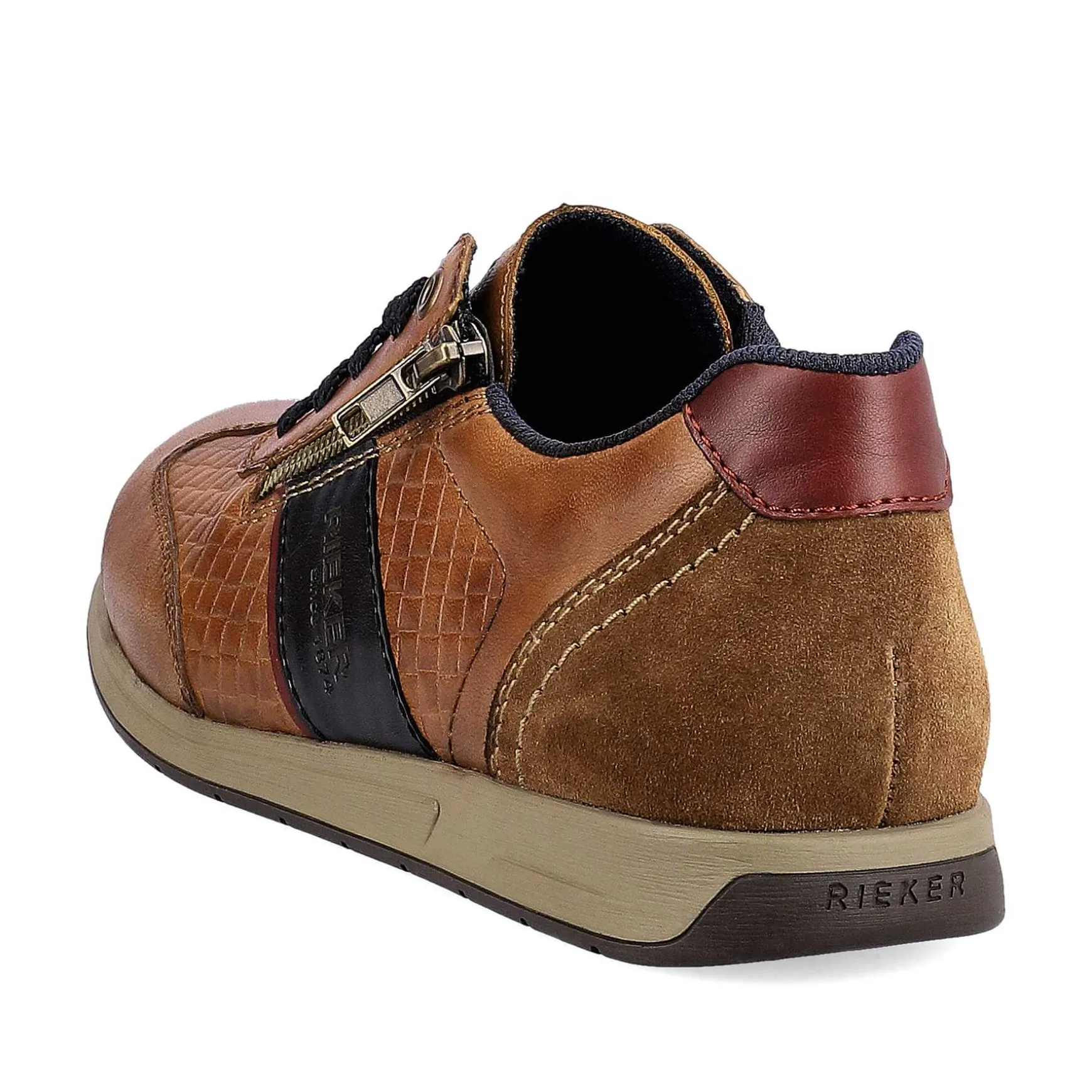 Rieker Men'S Lace-Up Shoes Fox Brown-Black