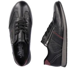 Rieker Men'S Lace-Up Shoes Asphalt Black