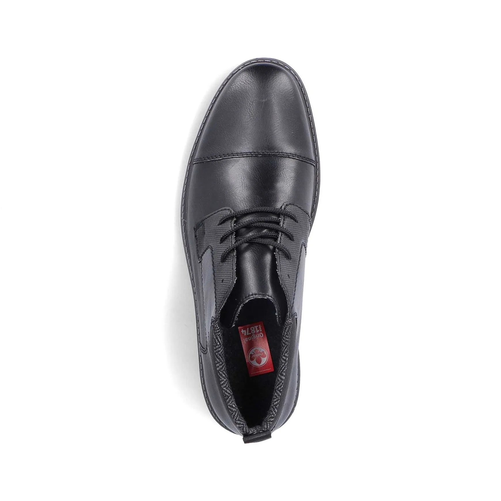 Rieker Men'S Lace-Up Shoes Glossy Black