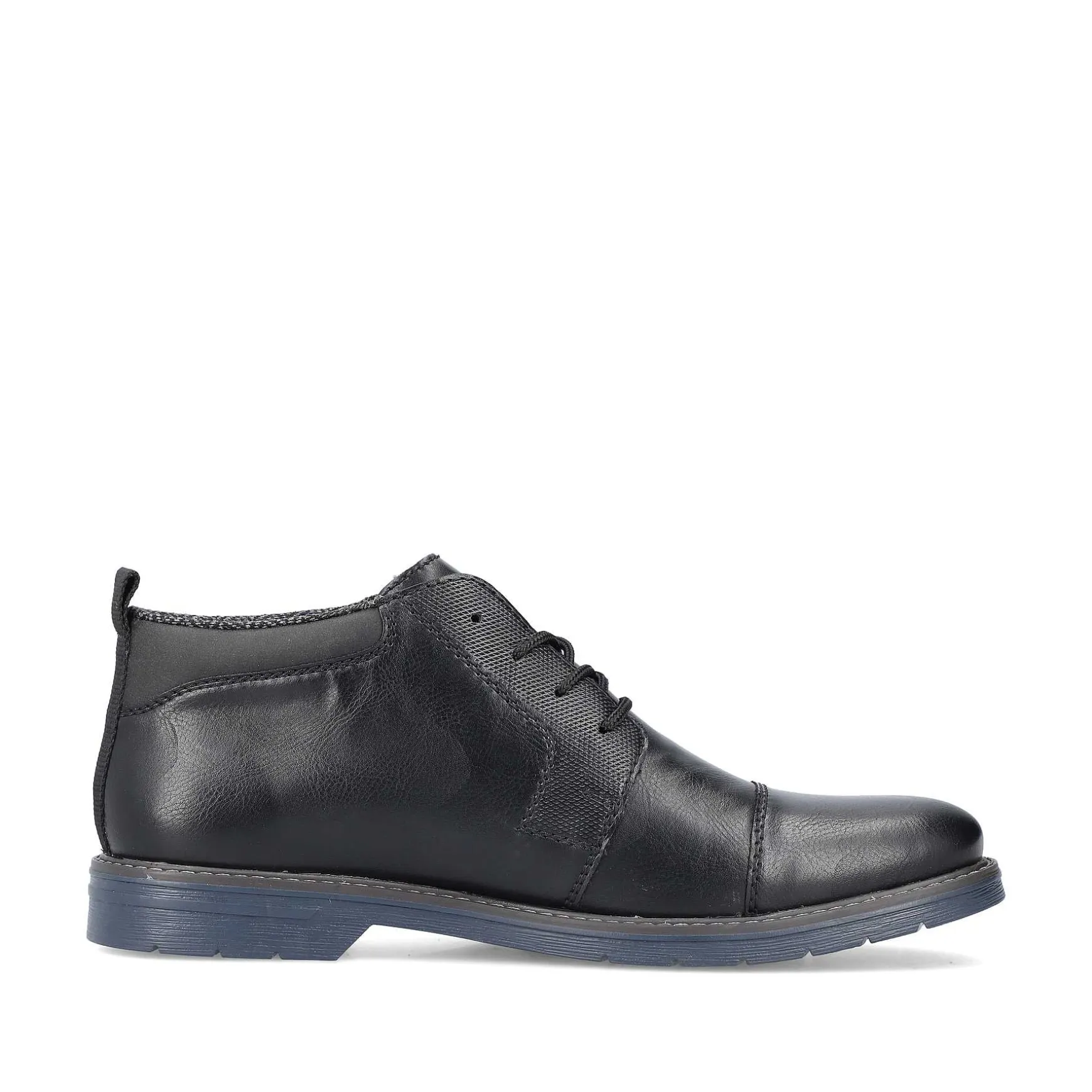 Rieker Men'S Lace-Up Shoes Glossy Black