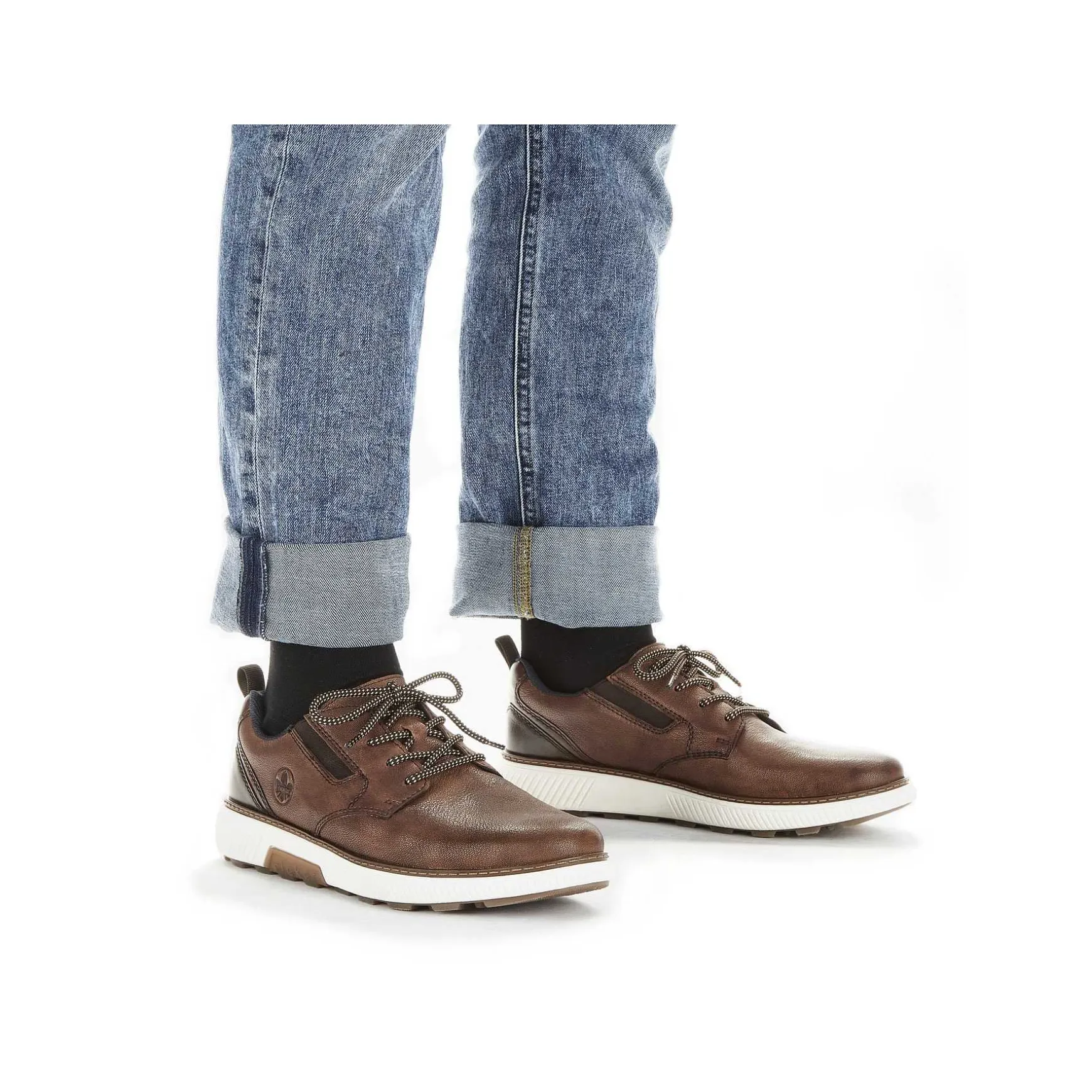 Rieker Men'S Lace-Up Shoes Chestnut Brown