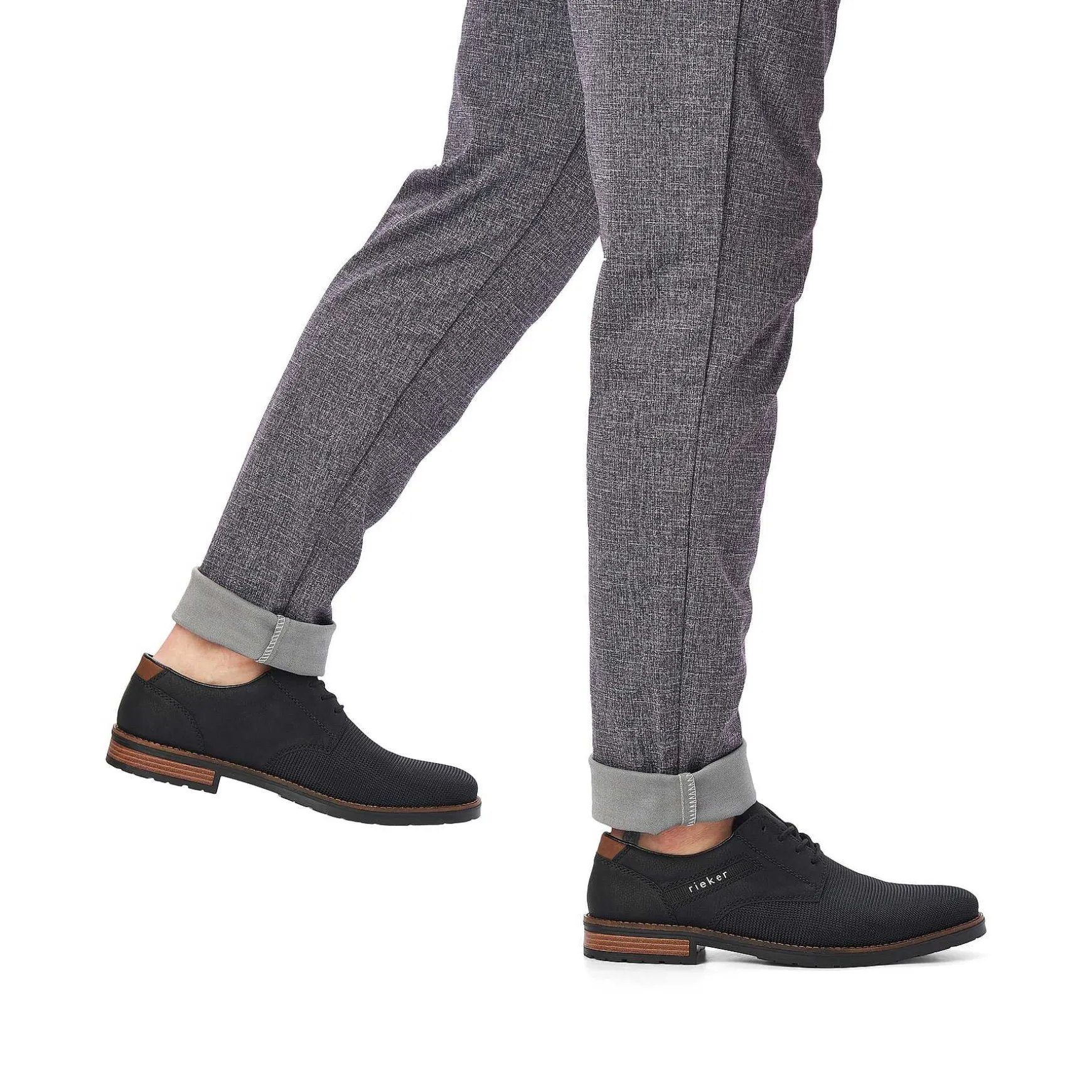 Rieker Men'S Lace-Up Shoes Graphite Black