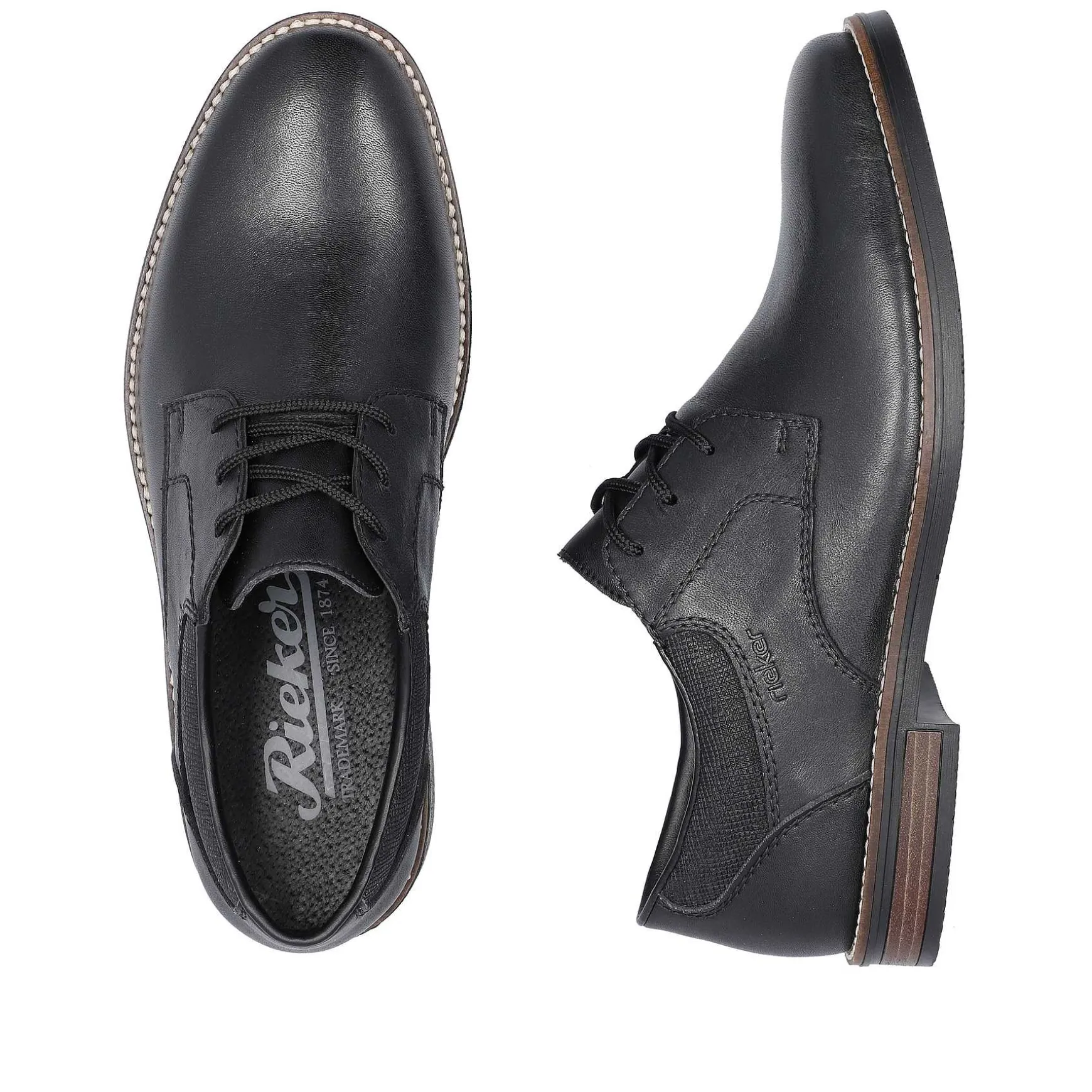 Rieker Men'S Lace-Up Shoes Night Black